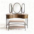 Metal Framed Vanity Table with Mirrors for Personal Grooming – 90 x 40 x 75cm