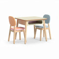 Wooden Childrens Play Table with Two Chairs – For Indoor Use – Made from Natural Materials – 60 x 40 x 50cm