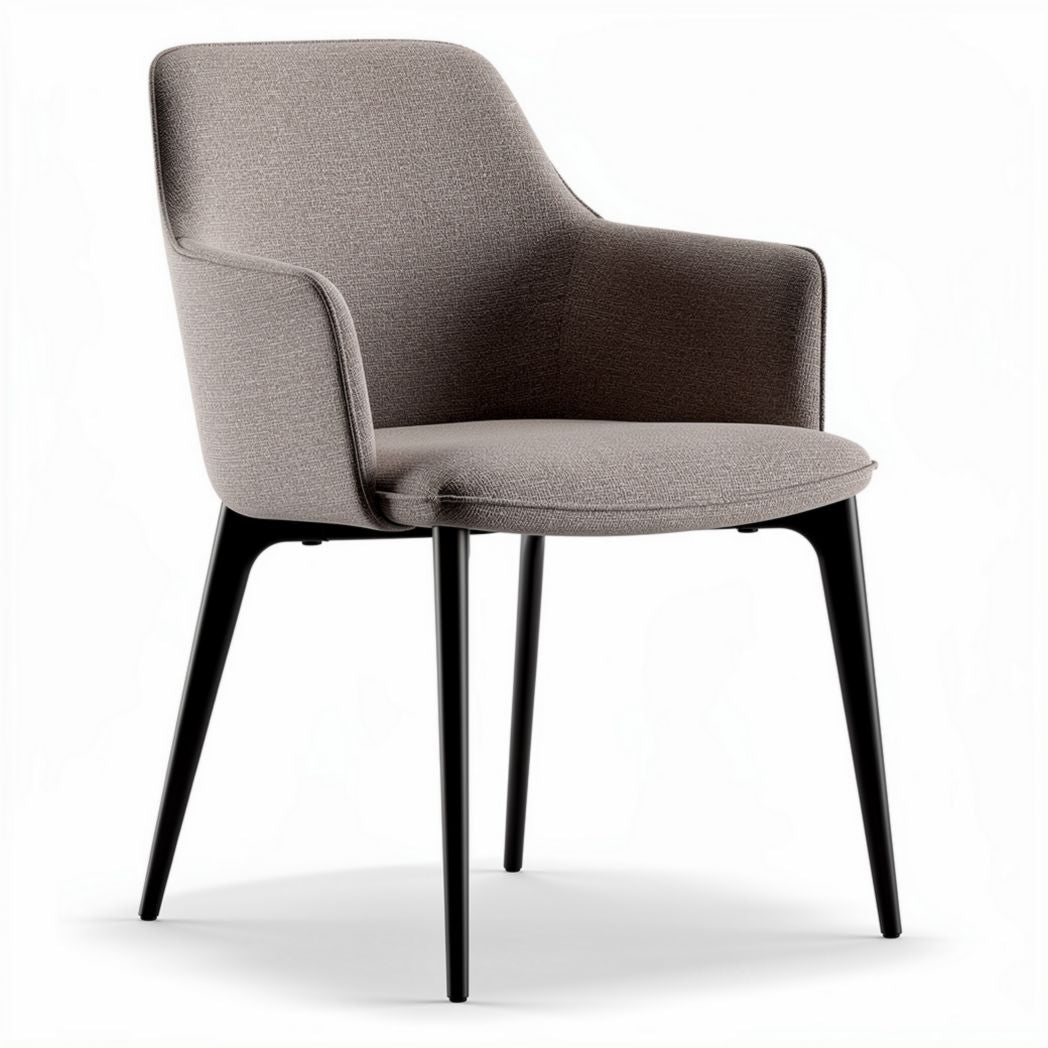 Upholstered Dining Chair for Home Use with Armrests – Fabric and Metal – 60 x 60 x 80cm