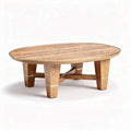 Oval Wooden Coffee Table for Living Room Use, Crafted from Solid Wood, 120 x 80 x 45cm