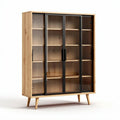 Glass Door Storage Cabinet for Living Room Use Featuring Wood Frame – 80 x 40 x 160cm