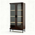 Glass Display Cabinet for Living Room Storage – Glass and Wood – 80 x 40 x 160cm
