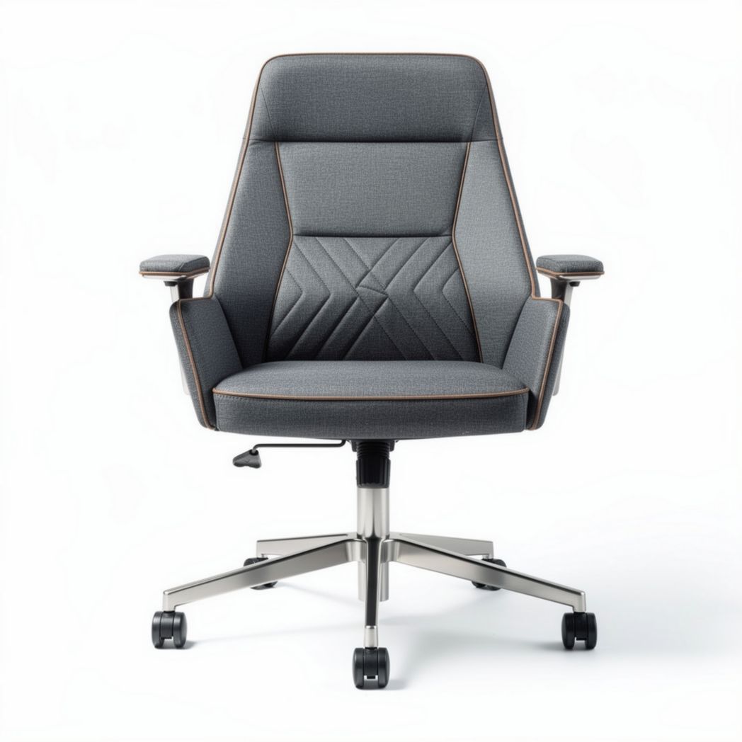 Office Task Chair with Adjustable Height and Armrests – Upholstered Fabric – 60 x 60 x 120cm