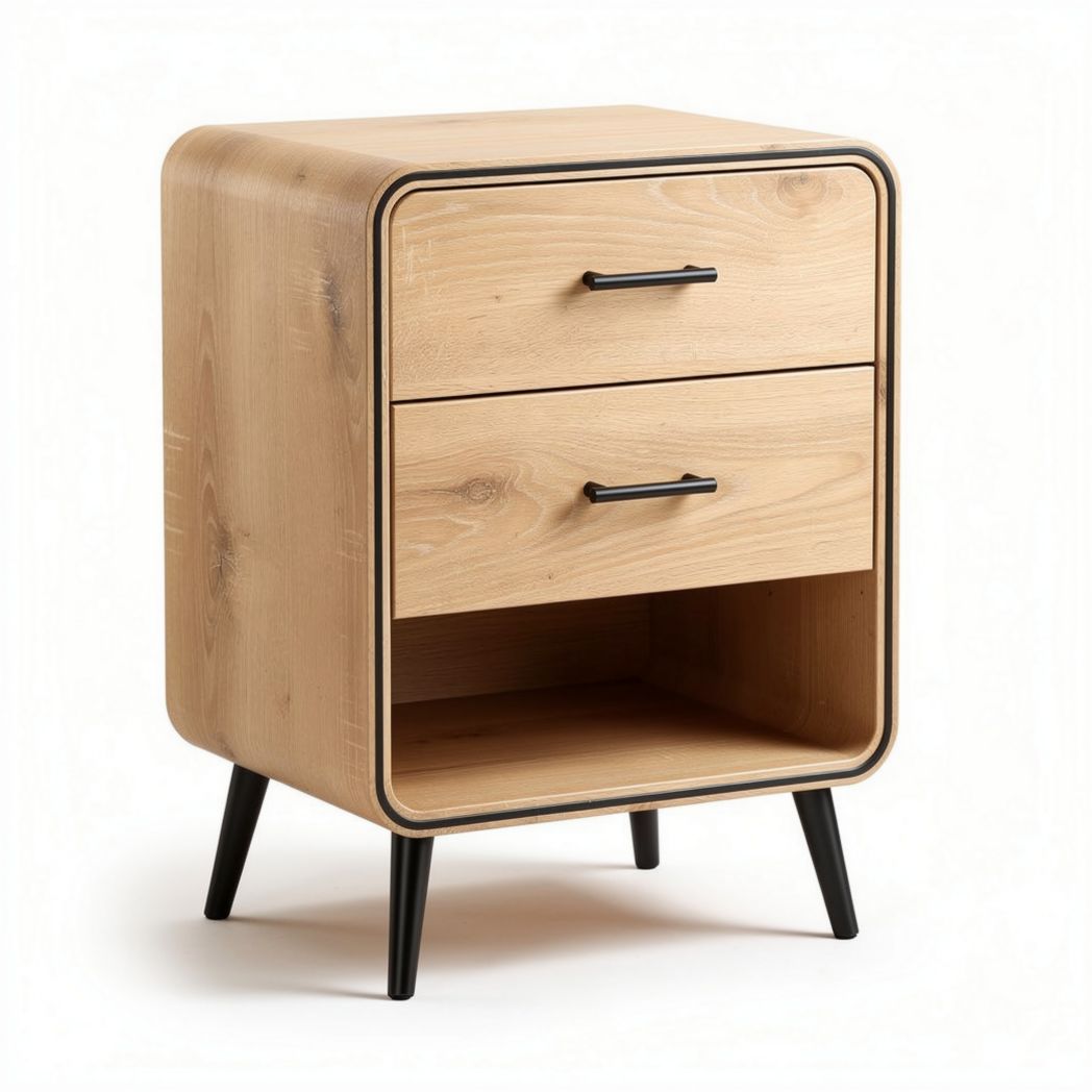 Wooden Nightstand with Storage Drawer – Suitable for Bedroom Use – Made from Engineered Wood – 40 x 40 x 55cm