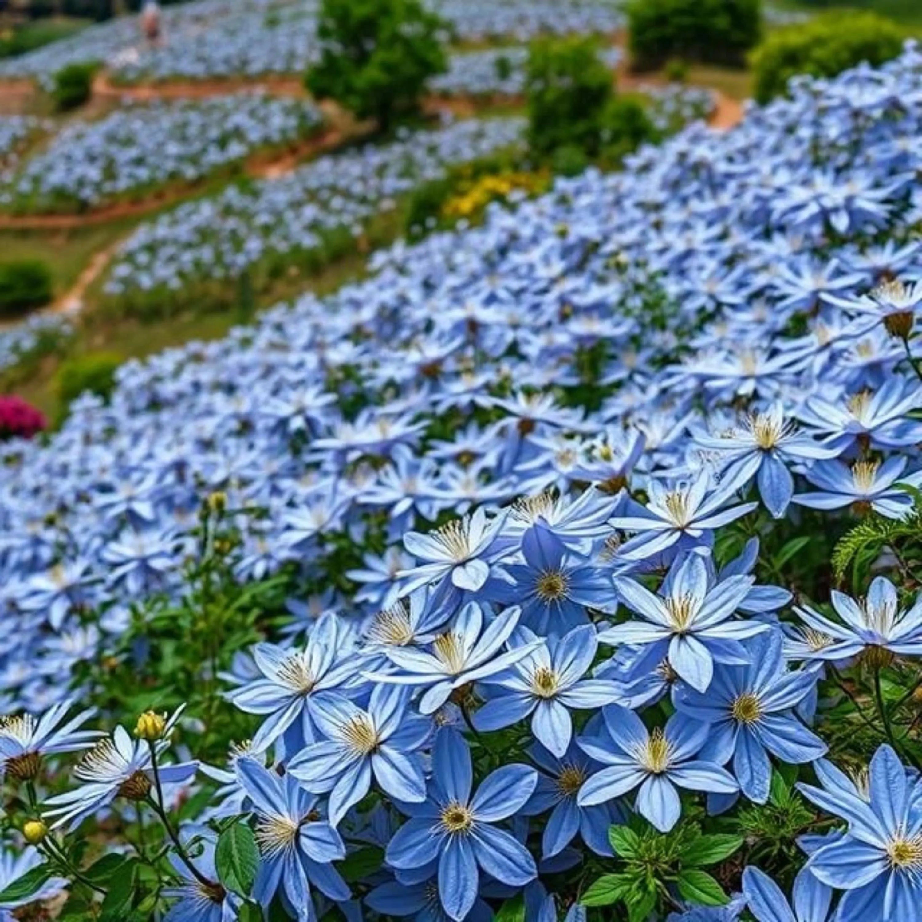 10/50/100 Blue Downy Clematis Seeds – Macropetala Hybrid – Hardy Climbing Vine Perennial Flower(10 Seeds)