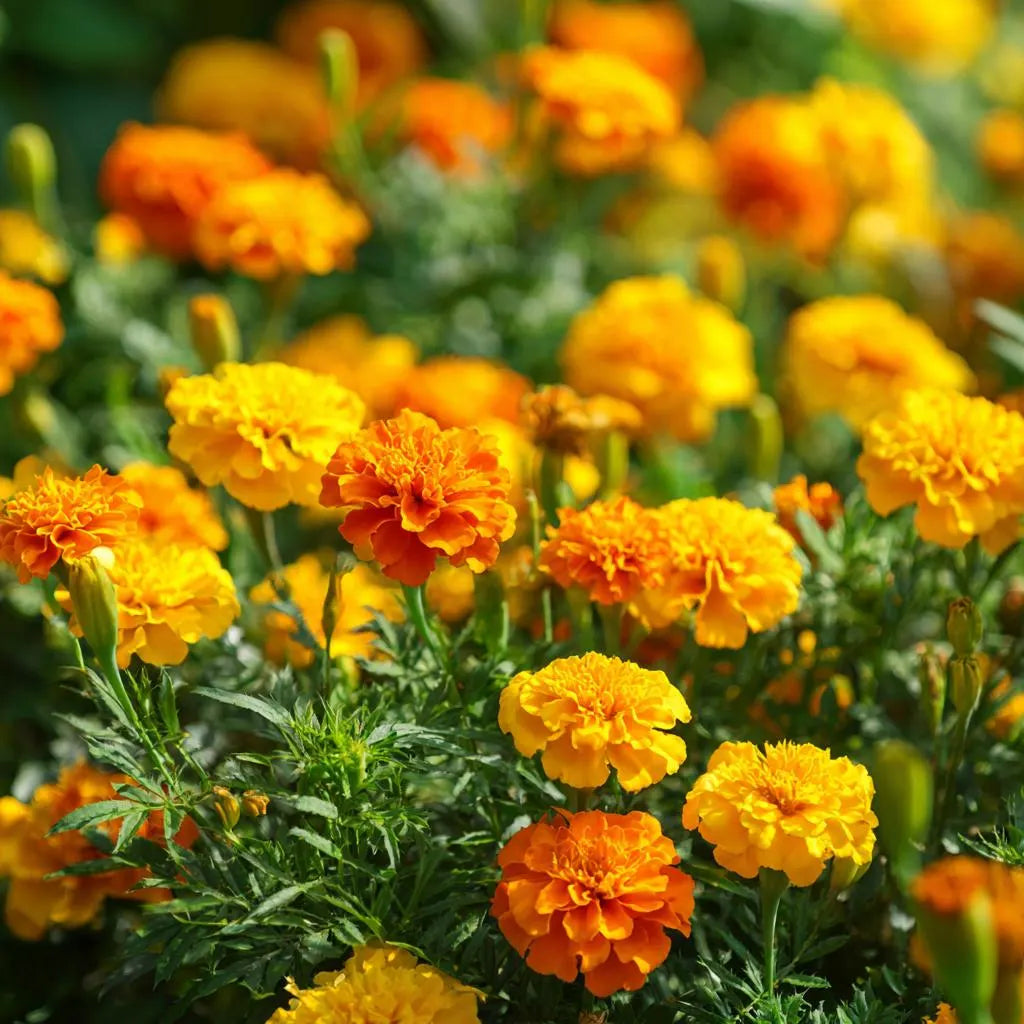 Petite French Marigold Seed Mix – 50/250/500 Seeds | Compact Multi-Color Blooms, Easy-to-Grow Annual for Gardens  Containers(50 Seeds)
